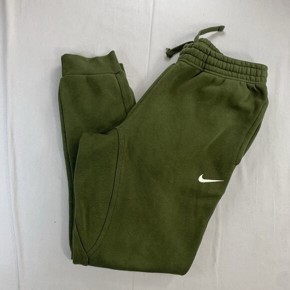 Nike Sweatpants Mens Medium Green Joggers Fleece Athletic Pants Logo - Picture 1 of 9